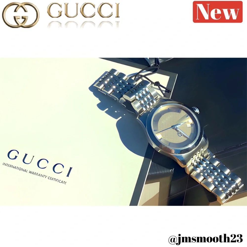 🆕 Gucci G-Timeless Stainless Steel Bracelet Watch (8.10)